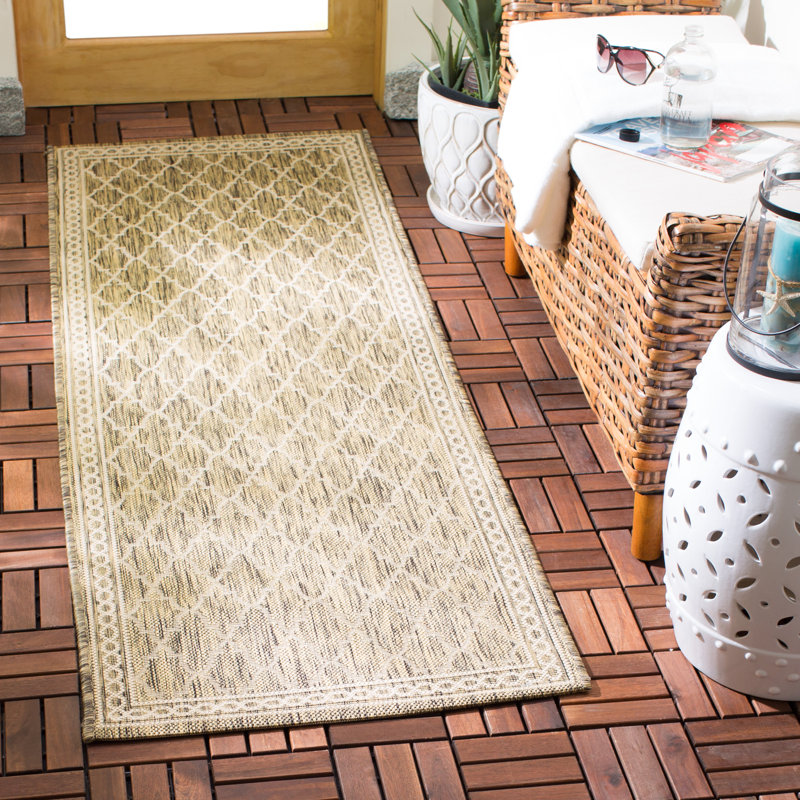 Tapis intérieur / extérieur beige Herefordshire, Tapis de couloir 2 pi 7 po x 8 pi 2 po