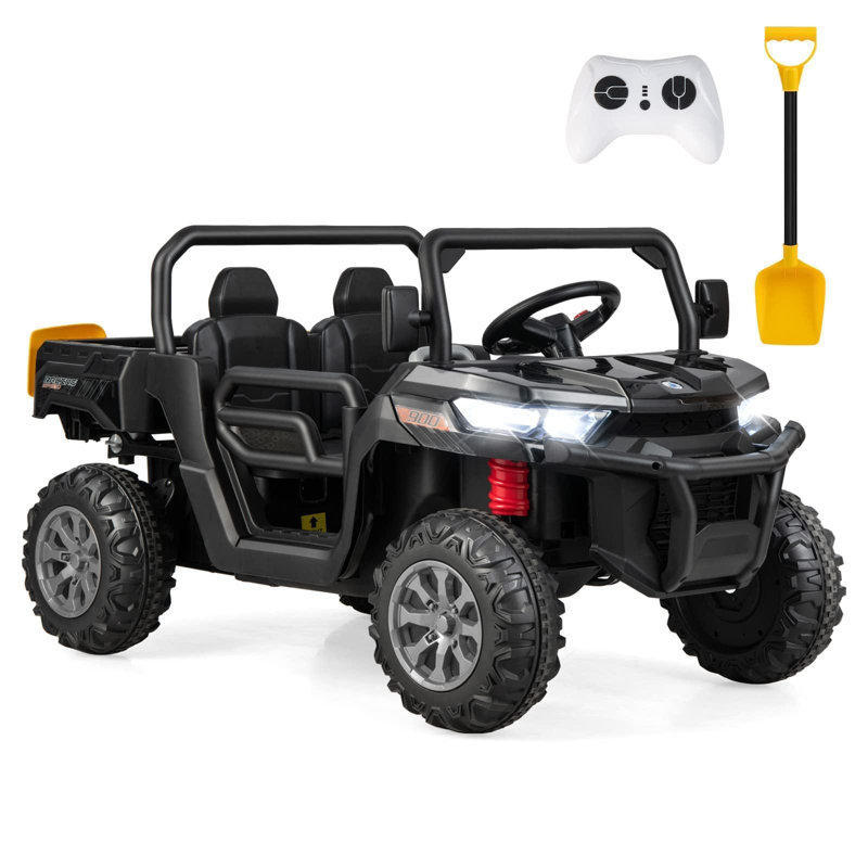 Homdox 24V 2 Seater All-Terrain Vehicles Battery Powered Ride on Toy with Remote Control, Black