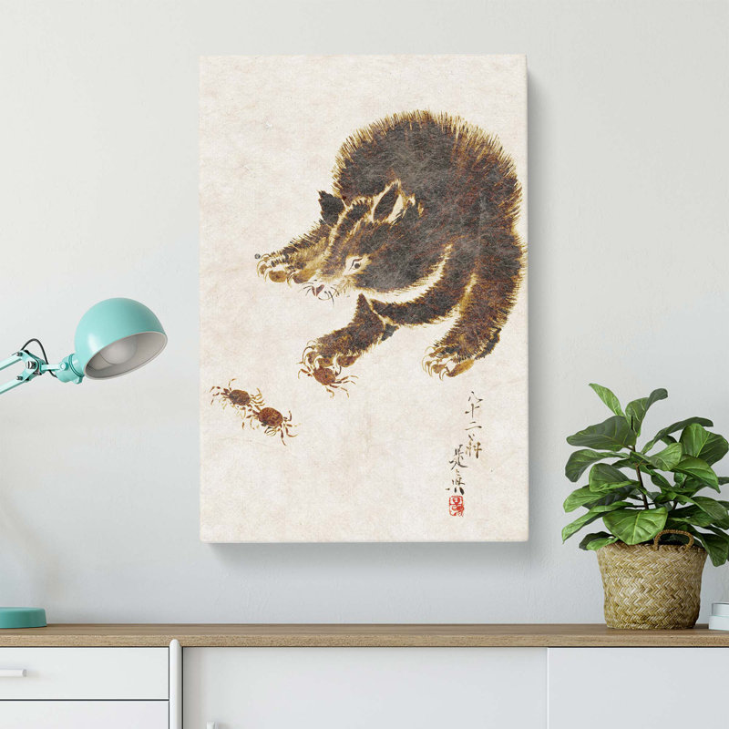 Bear & Crabs - Wrapped Canvas Painting, 76 cm H x 50 cm W