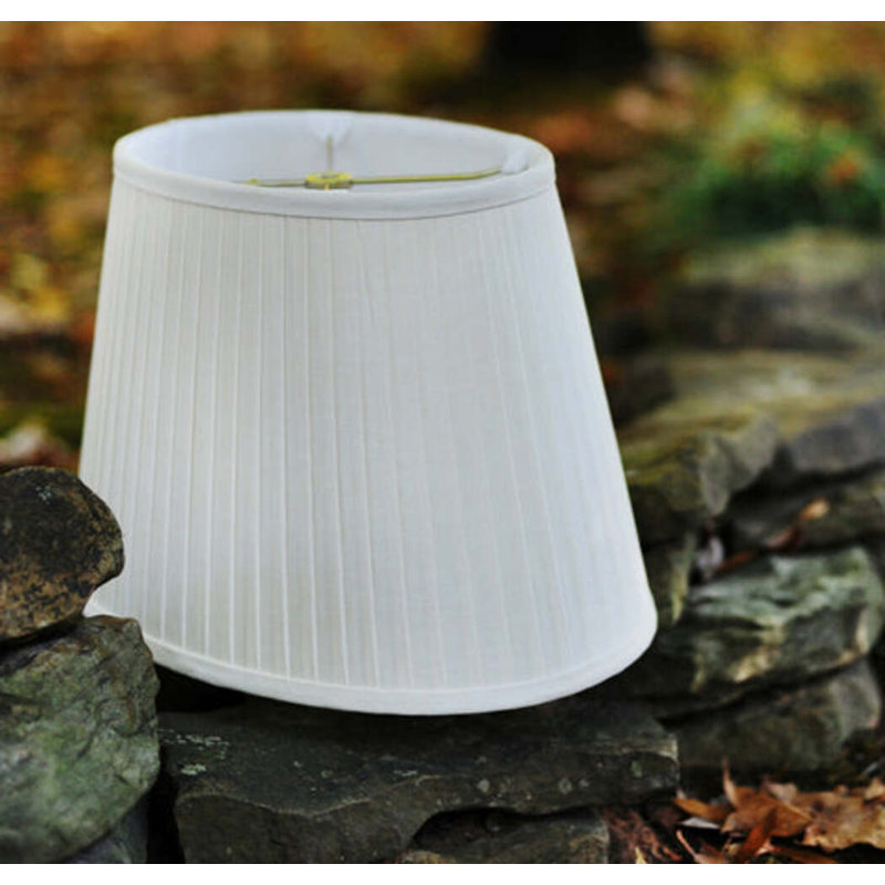 Linen Oval Lamp Shade (Spider), 10"H x 14"W x 10"D, White
