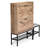 22 Pairs Barn Door Style Shoe Cabinet with Flip-Down Racks and Padded Bench-363668618