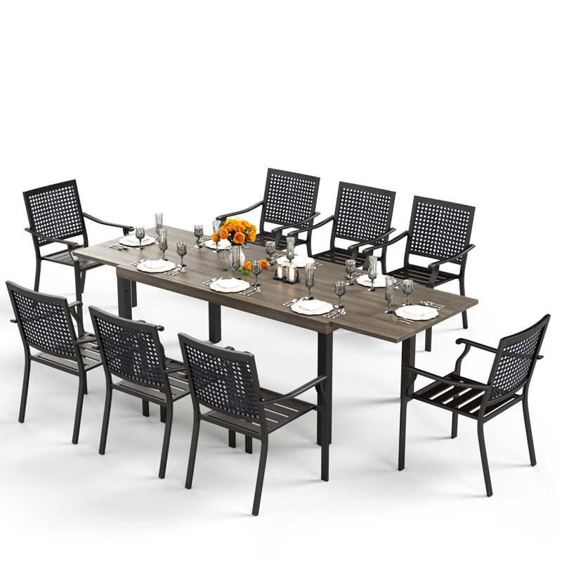 Ensemble repas extensible pour 6 personnes Rectangle, 8