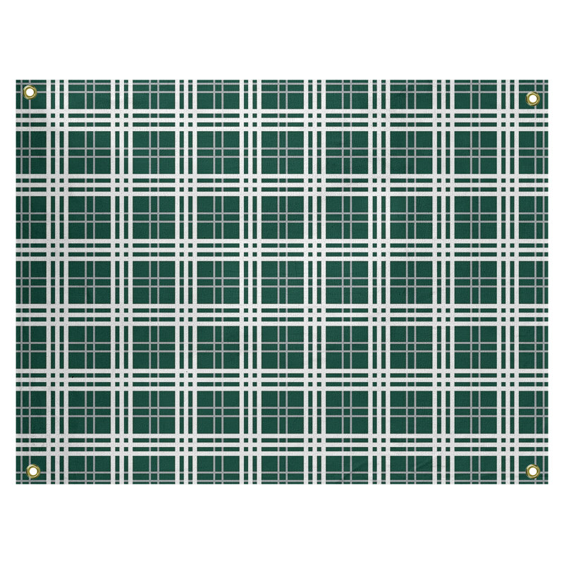 Tapisserie en polyester New York Fly, H 59 po x l 80 po, Vert / Gris / Blanc
