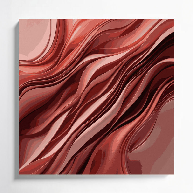 «Gradient Abstract 7», art mural sur toile rouge, H 16 po x l 16 po