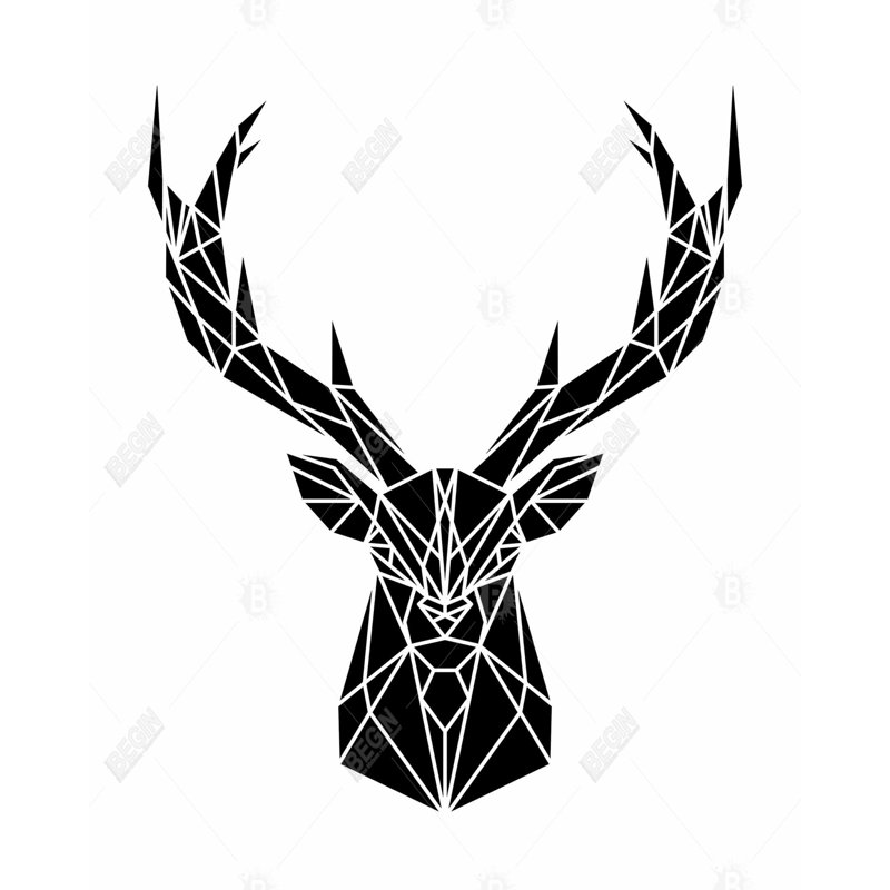 "Tête de cerf géométrique" sur toile