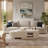 White Modern Extendable Coffee Table with Storage - Light Luxury Oval Living Room Center Table (47.24" to 61" Stretching/Contracted Form)