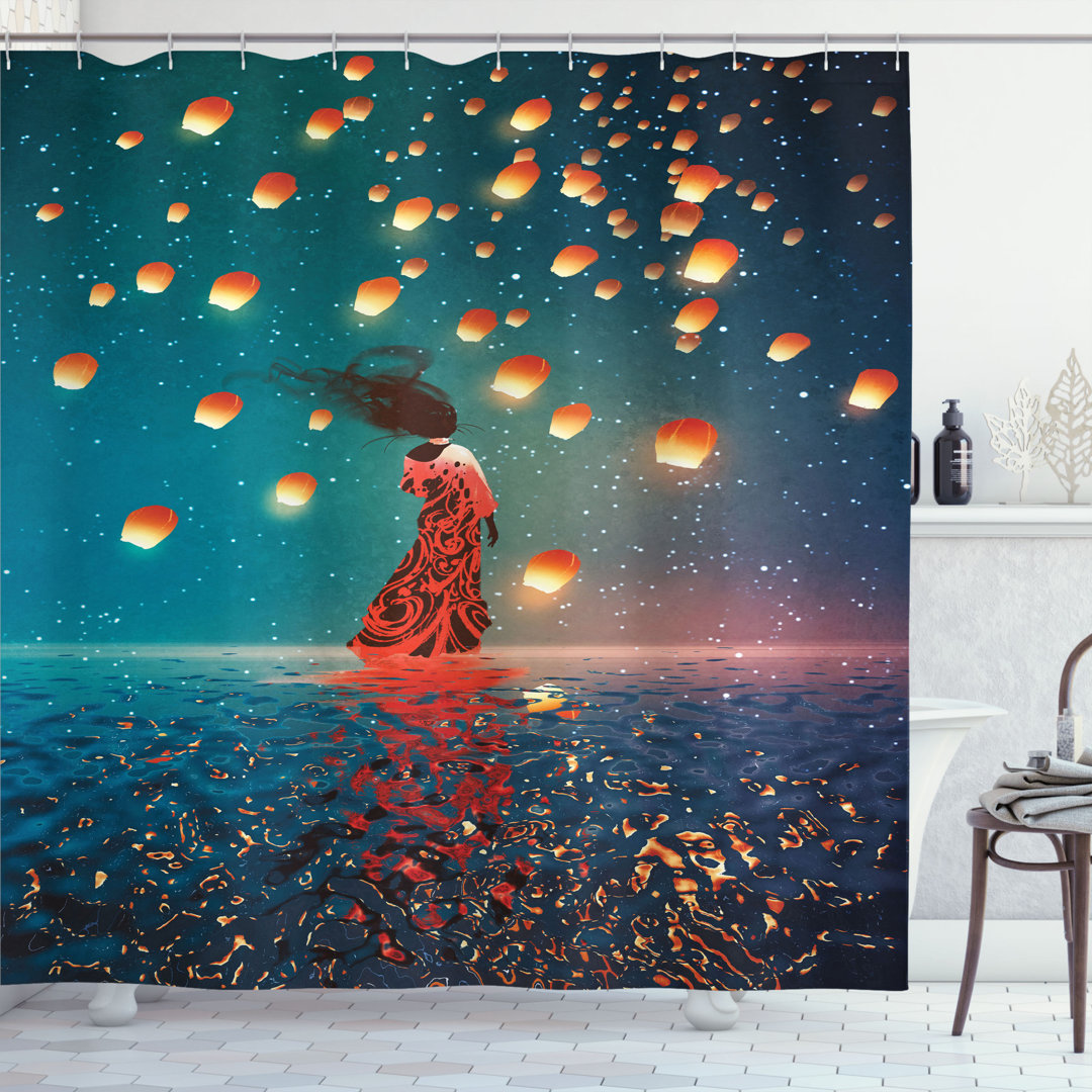 Fantasy Art Shower Curtain with Hooks Included Ambesonne 