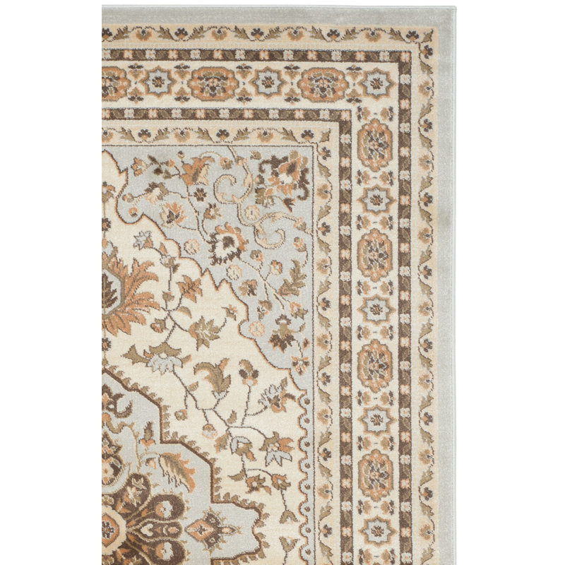 Tapis oriental gris / ivoire Lavelle, Rectangle 5 pi 1 po x 7 pi 7 po