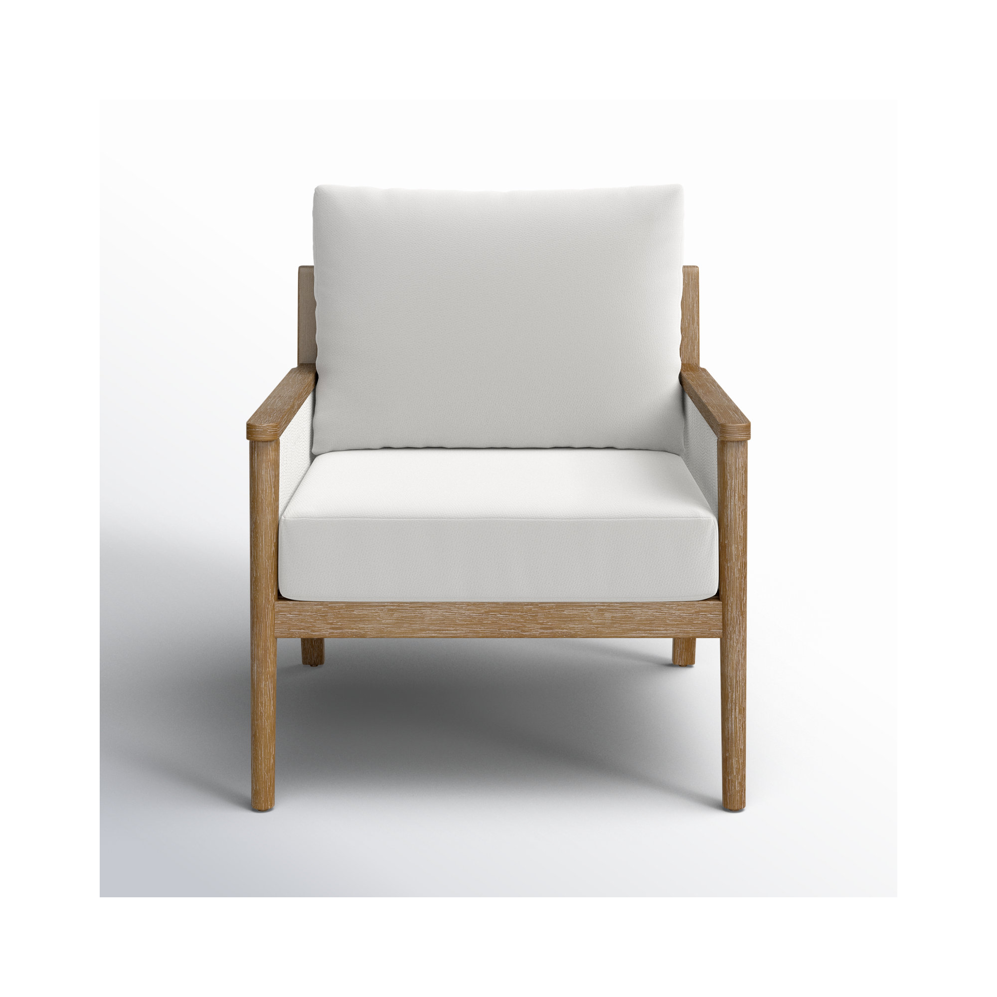 Rydell Acacia Outdoor Lounge Chair, White