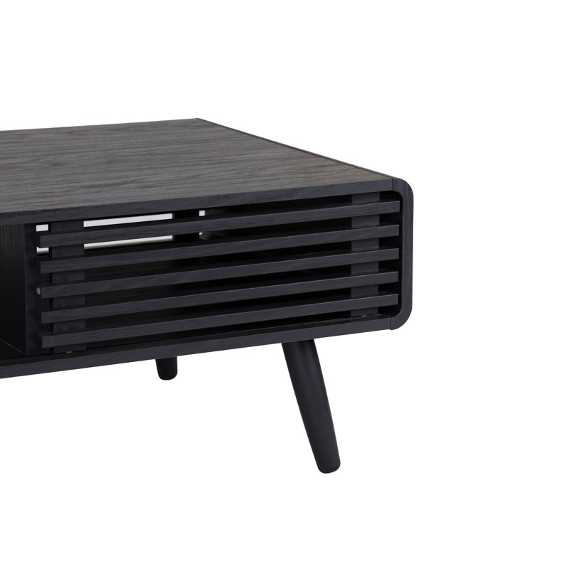 Bria 4-Leg Coffee Table with Storage, Black