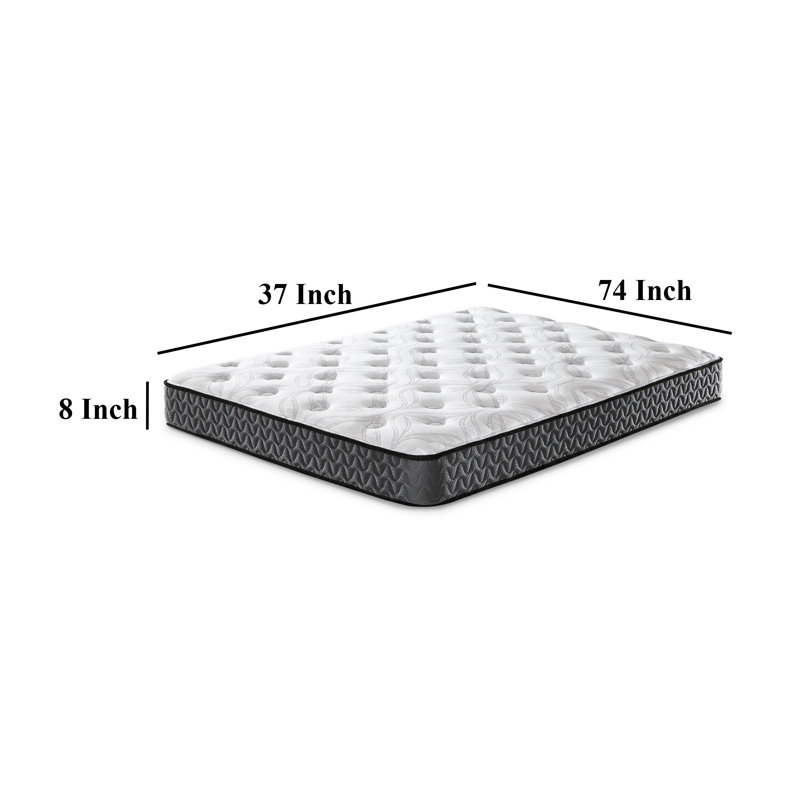 White Twin Innerspring 8" Firm Mattress