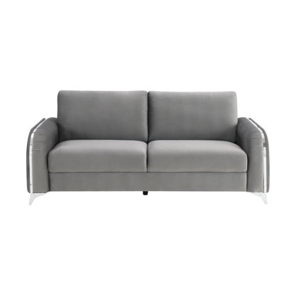 Wenona Gray Velvet Sofa