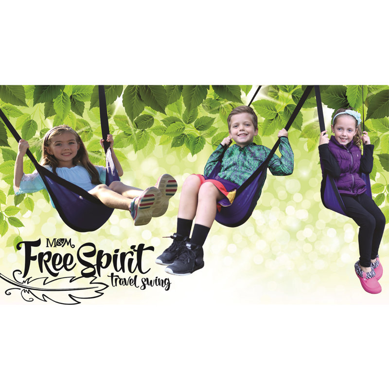 M&M Sales Enterprise Nylon Swing Seat with Chains, Blue