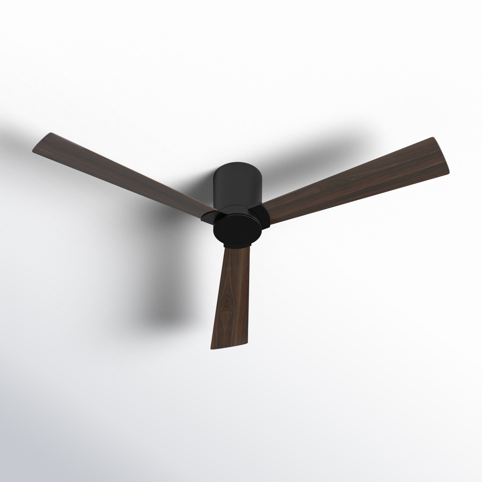 Salma 3 Blade Ceiling Fan, Midnight Black/American Walnut Reversible Blades, Midnight Black, 9.3" H x 52" W