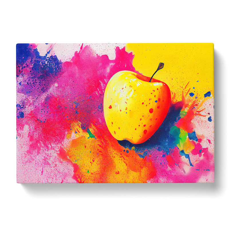 Apple Fruit Paint Splatter Vol.2 Abstract - Wrapped Canvas