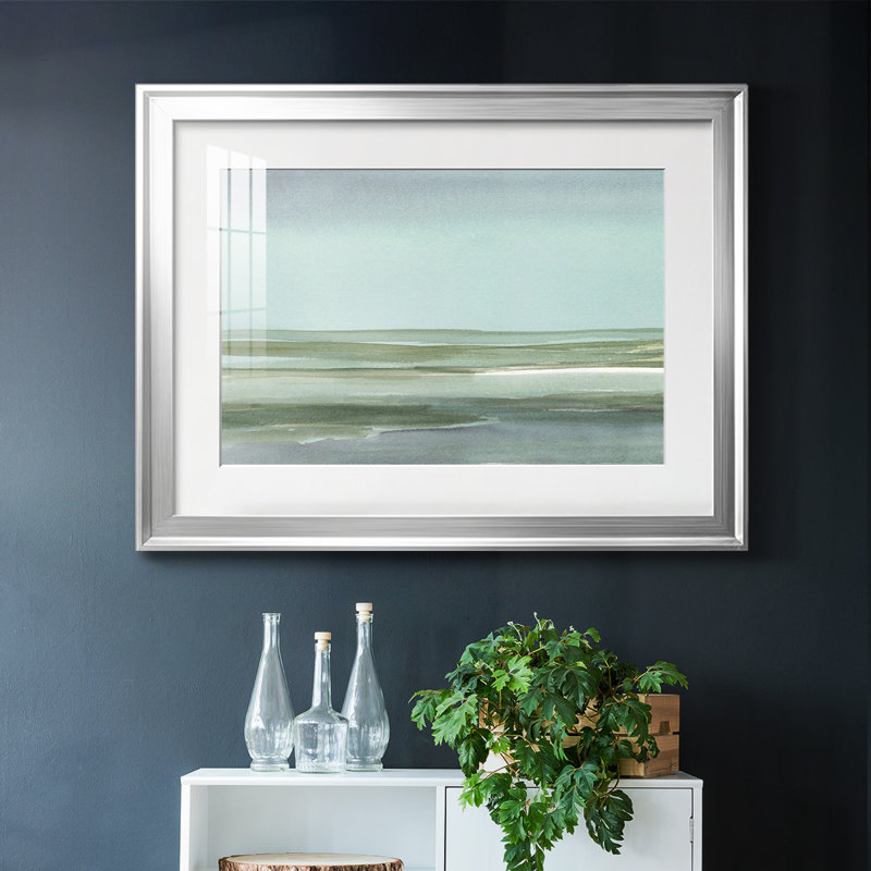 Aqua Reflections I, reproduction d'art encadrée, Argent, H 15 po x l 21 po x P 1,5 po