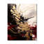 Horloge murale moderne abstraite or et rouge Fusion I-1458944628