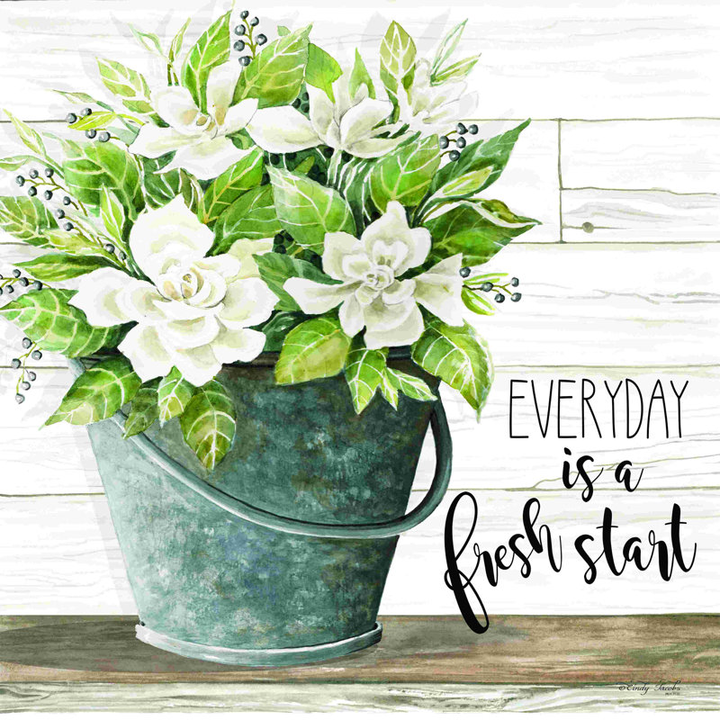 Everyday Is a Fresh Start - Peinture, H 12 po x l 12 po, Non, Toile tendue
