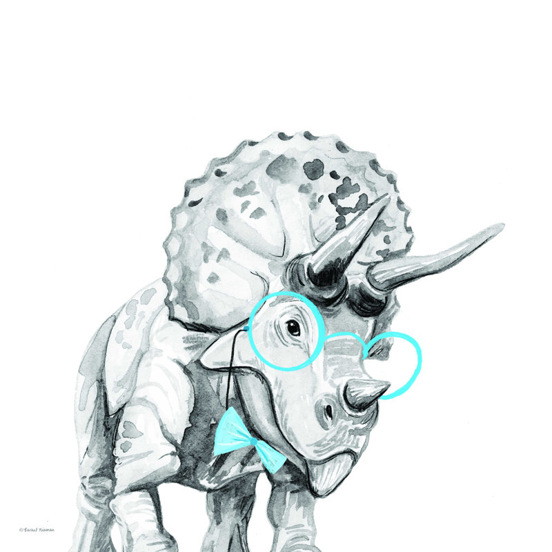 «Heslop Dinosaur In Glasses», reproduction sur toile tendue, H 12 po x l 12 po