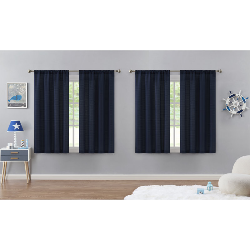 Rideau en polyester Hayden, Marine, L 38 po x L 84 po