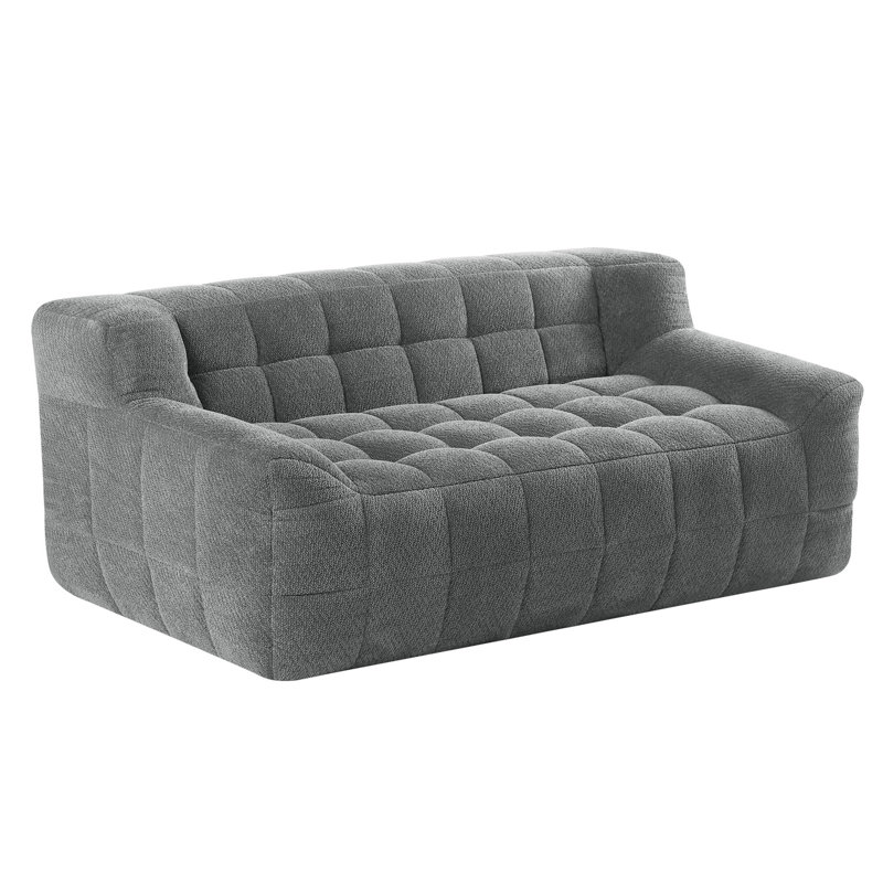 Full Compression Sofa, Grey Velvet