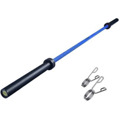 Barbell Bar, 88.0"L x 3.0"W x 3.0"H, Stainless Steel, 1 Pc, Blue, Our Olympic bar is made of high quality steel, with chrome-plated surface