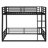 Metal Full XL Over Queen Bunk Bed For Teens And Adults,Space-Saving/Noise Reduced/No Box Spring Needed,Black