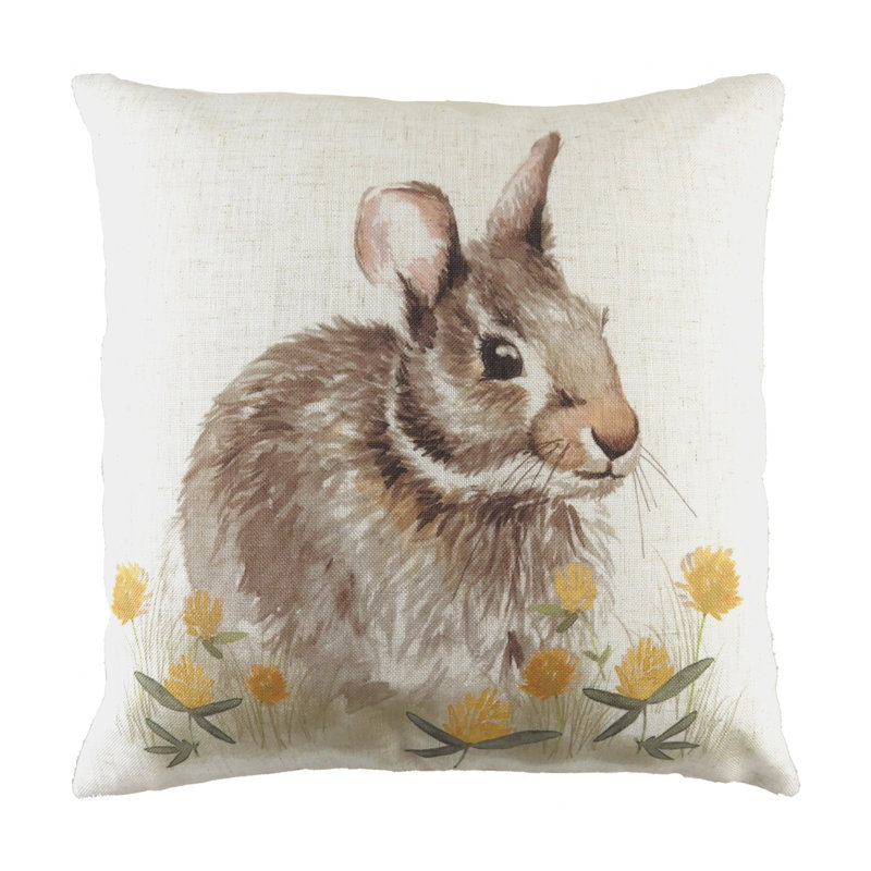 Fragoso Woodland Hare Square Throw Cushion, Feathers