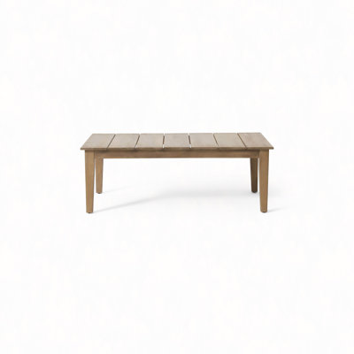 Acacia Wood Outdoor Coffee Table, Light Brown, 14" H X 23.5" W X 39.5" L