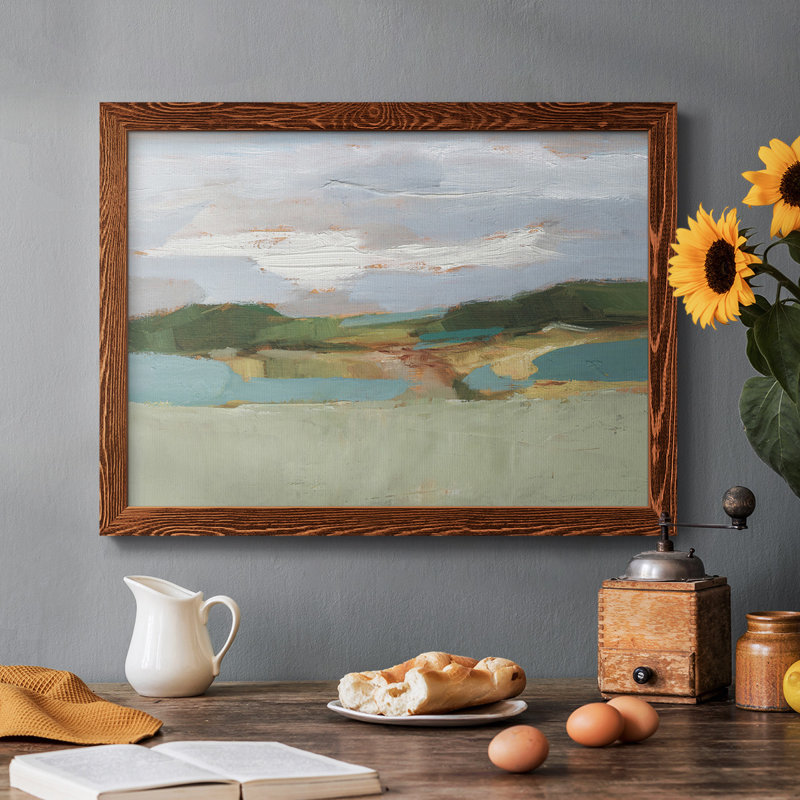 High Noon Vista Study II - Toile tendue avec châssis rustique, Cadre érable, H 26 po x l 38 po x P 1,5 po