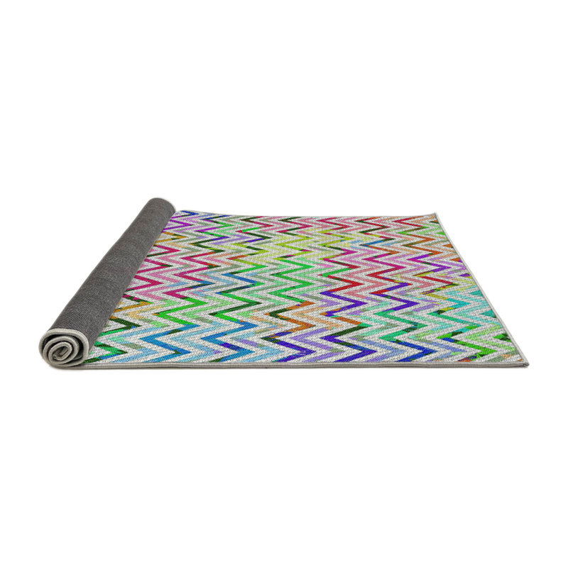 Tapis décoratif vert à chevrons pruneda, Rectangle 8 pi x 10 pi