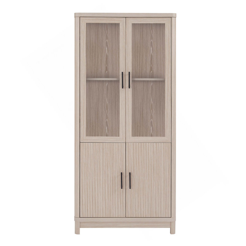 Bookcase Cabinet In Whitewashed Oak