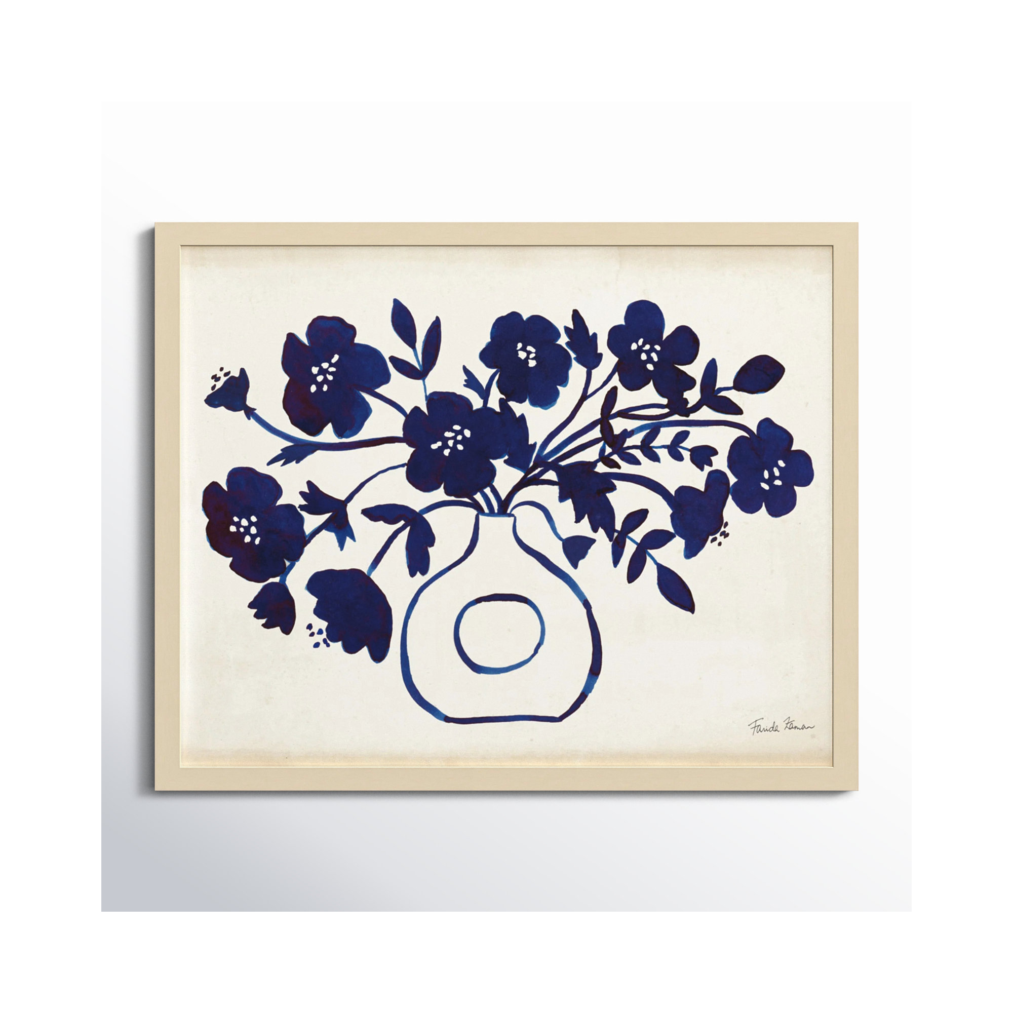 Modern Blue by Farida Zaman, 17" H x 21" W x 1" D, Brown