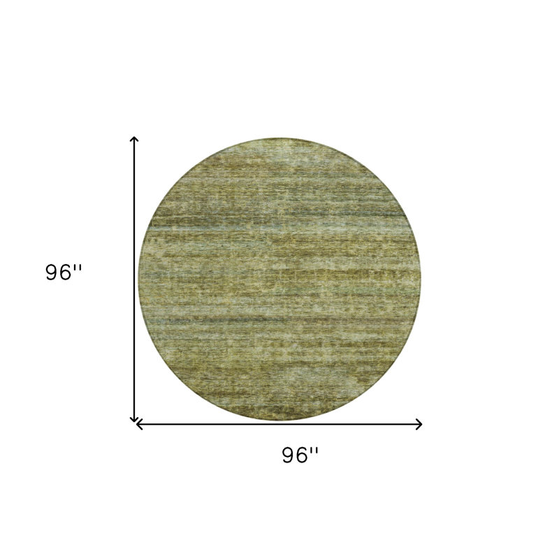 Tapis extérieur lavable rayé vert olive et brun 8 pi