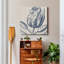 «Indigo Floral on Linen IV», reproduction d'art sur toile tendue-323297107