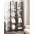 Ladder Shelf, Bookshelf Bookcase, Freestanding Corner Storage Shelve with 2 Hooks for Home Office, Living Room, Kitchen, Bedroom, Industrial, 11.8" D x 13.4" W x 63" H, Rustic Brown-398388768-390244766