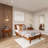 Caden Solid Wood Platform Bed with Adjustable Headboard, Mid-Century Modern-482096222-482096208