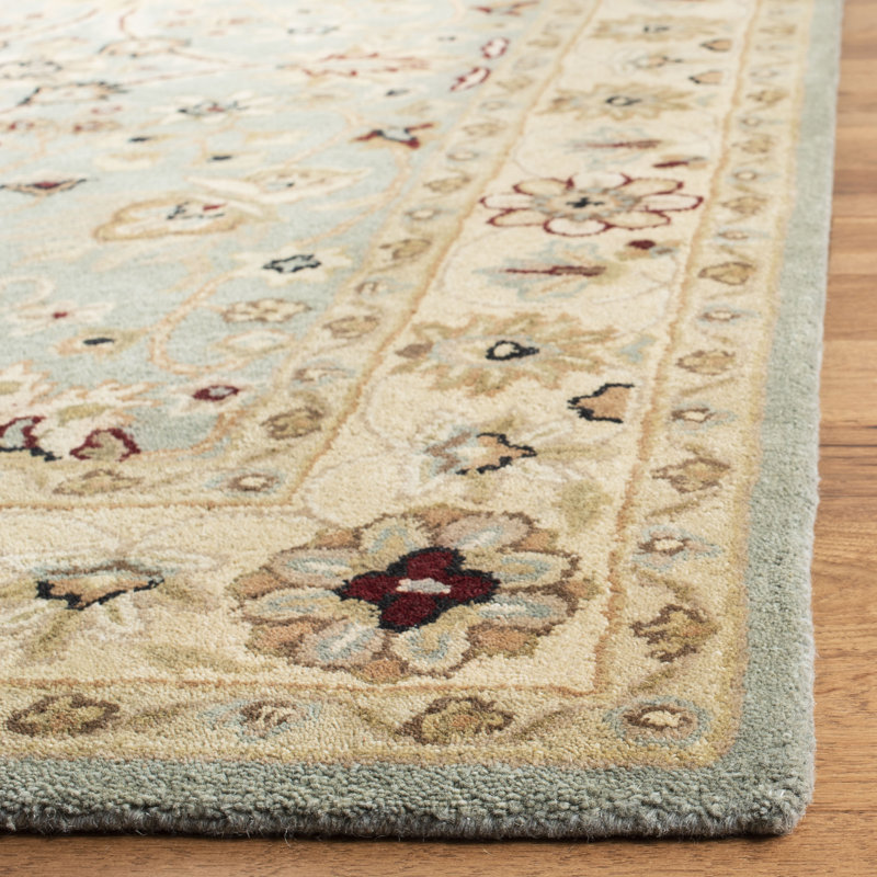 Dunbar Hand Tufted Wool/Cotton/Latex Oriental Rug in Light Blue/Ivory, Rectangle 2'3" x 4'