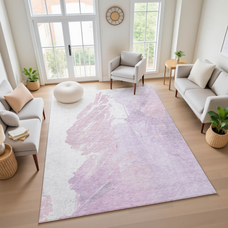 Tapis abstrait lavable à la machine de qualité supérieure Giacchetto AMF1843, Rectangle 9 pi x 12 pi