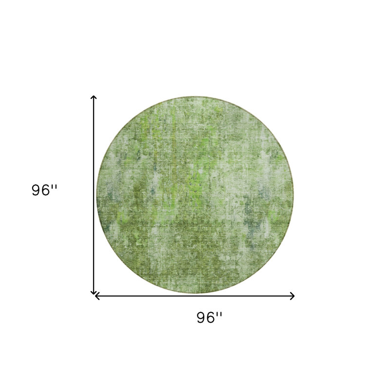 Tapis d'intérieur rond lavable abstrait vert olive et artichaut 8 pi HomeRoots