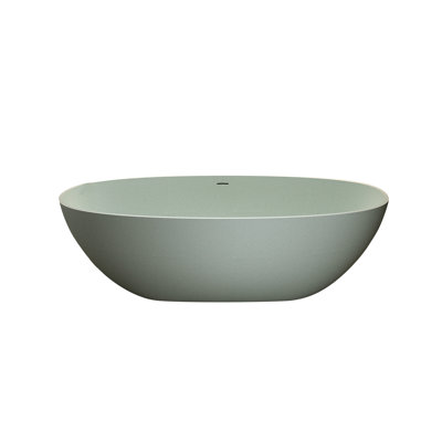 71'' Freestanding Soaking Bathtub, Turquoise Solid Surface, Resin Stone, Easy To Install, - Stain Surface Stone Non Permeable, Smooth And Rounded, Comfortable Bath