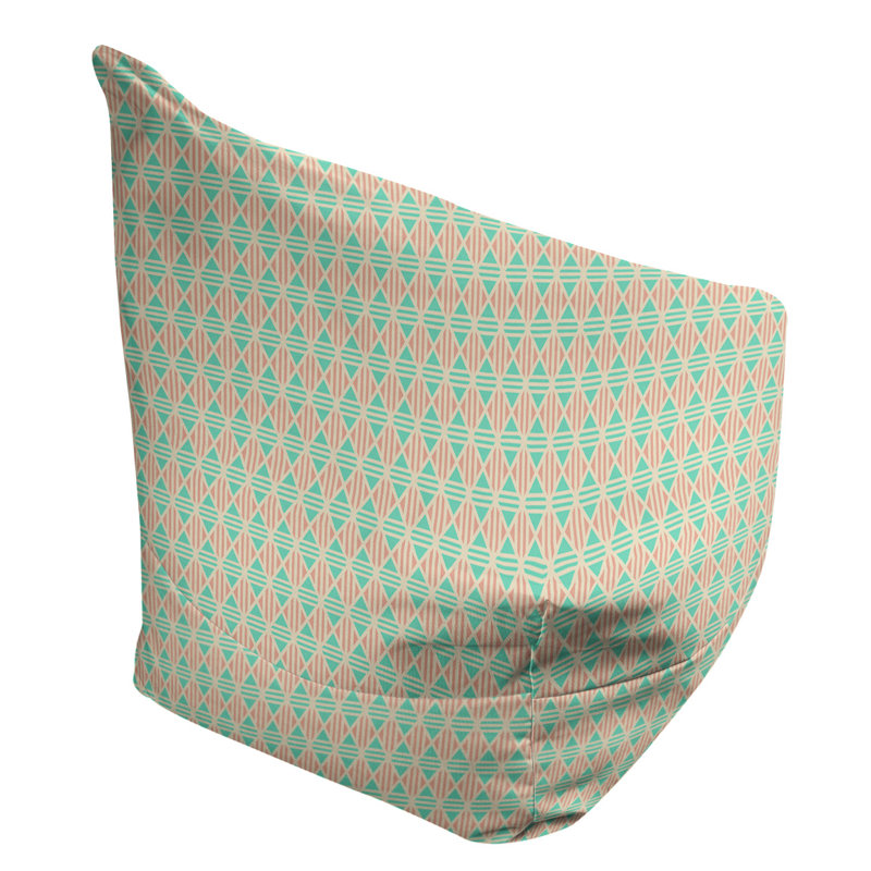 Petite chaise à sacs à billes & Leffel, H 86 po x L 27 po x P 43 po, Sarcelle / Orange, Rembourrage poly