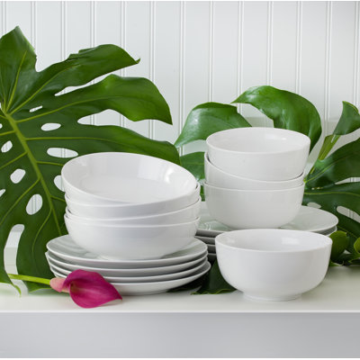  White Essential 16 Piece Dinnerware Set