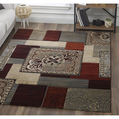Tapis intérieur / extérieur brun Patchwork