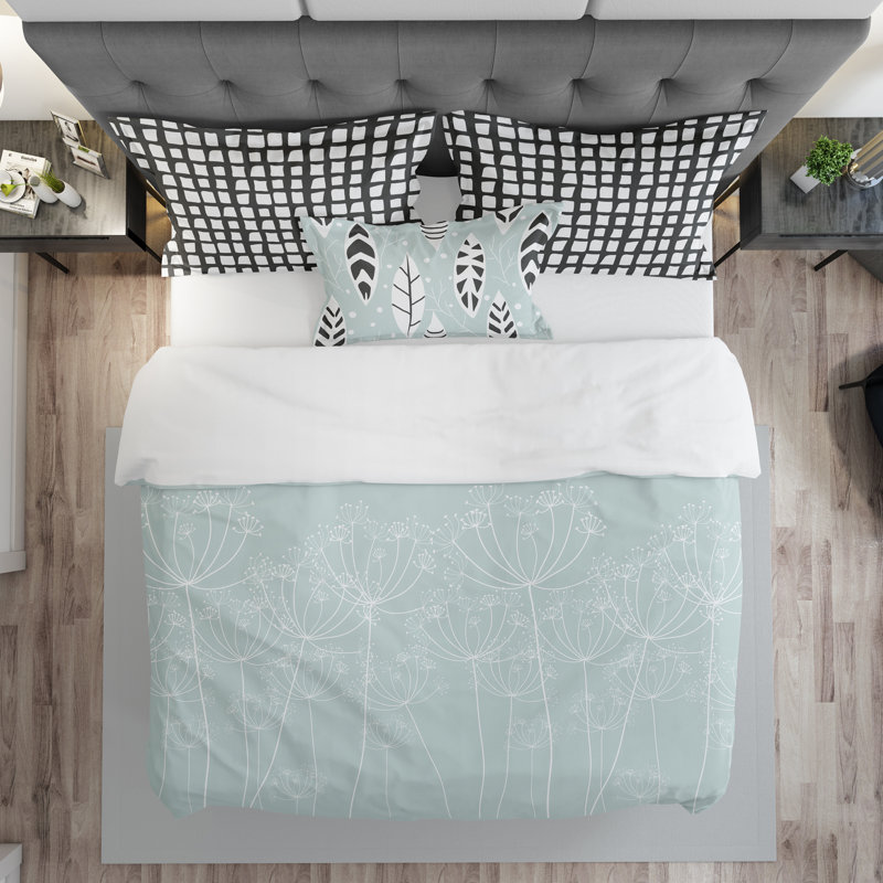 Ensemble de confort Cahillane, Édredon de grande taille, 2 taies décoratives et, Bleu pâle