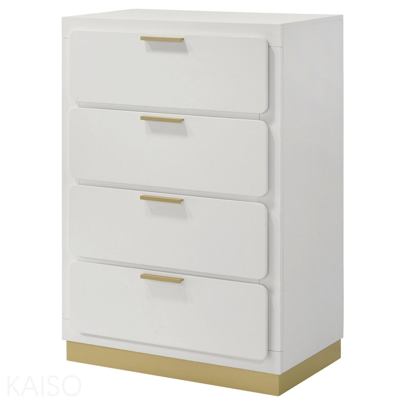 Commode blanche à 4 tiroirs, Blanc