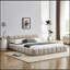 Grand cadre de lit tapissier grand avec tissu épais, lit plateforme grand format en chenille avec tête de lit et structure solide. Aucun sommier tapissier requis-1856621014-1856621033