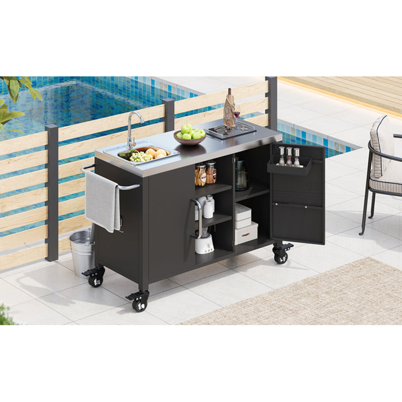 Îlot de cuisine 55,5 "avec évier