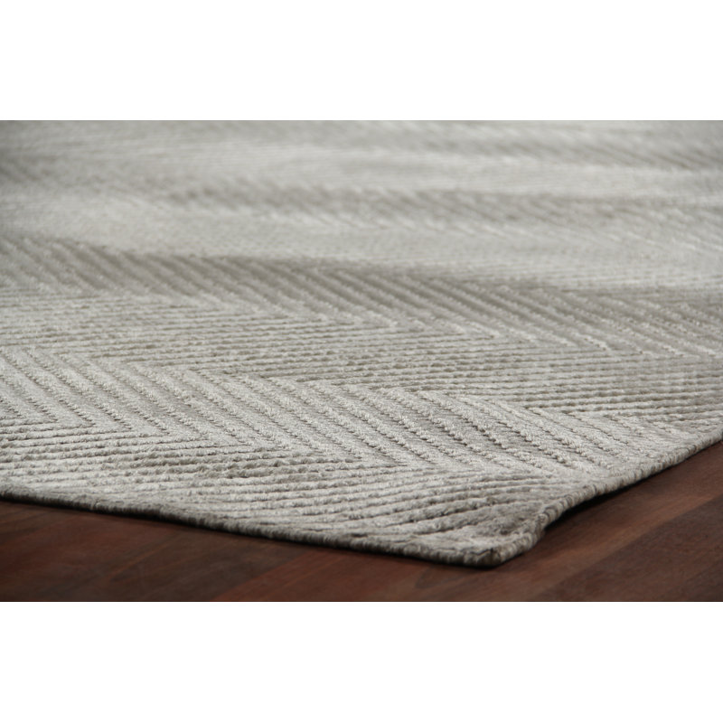 Honeycomb Chevron Area Rug in Light Gray, Rectangle 12' x 15'