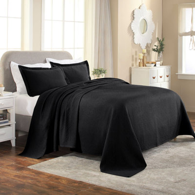 Superior 100% Cotton Matelassé Basketweave All-Season Bedspread with Pillow Sham Set